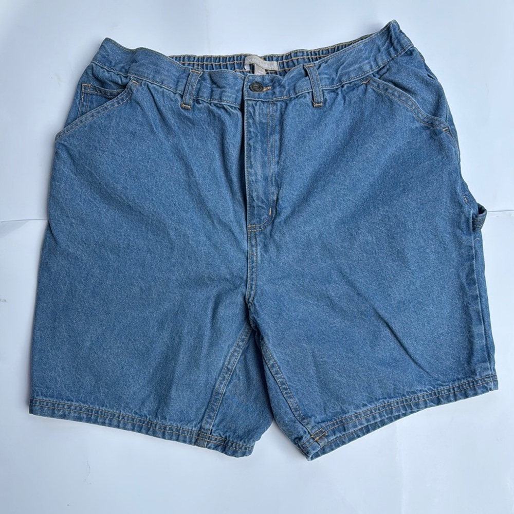 Blue Jean Shorts Elastic Waistband High Rise Relaxed Fit Size 14W Woman Within